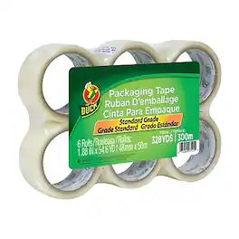 Duck - Standard Heavy Duty Packing Tape, 1.88" x 55 yds., 6/Pack - Clear