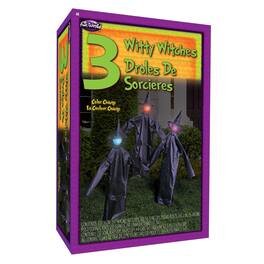 Funworld - Light-Up & Color Change 36 Inch Lawn Witches | Set of 3 - Black