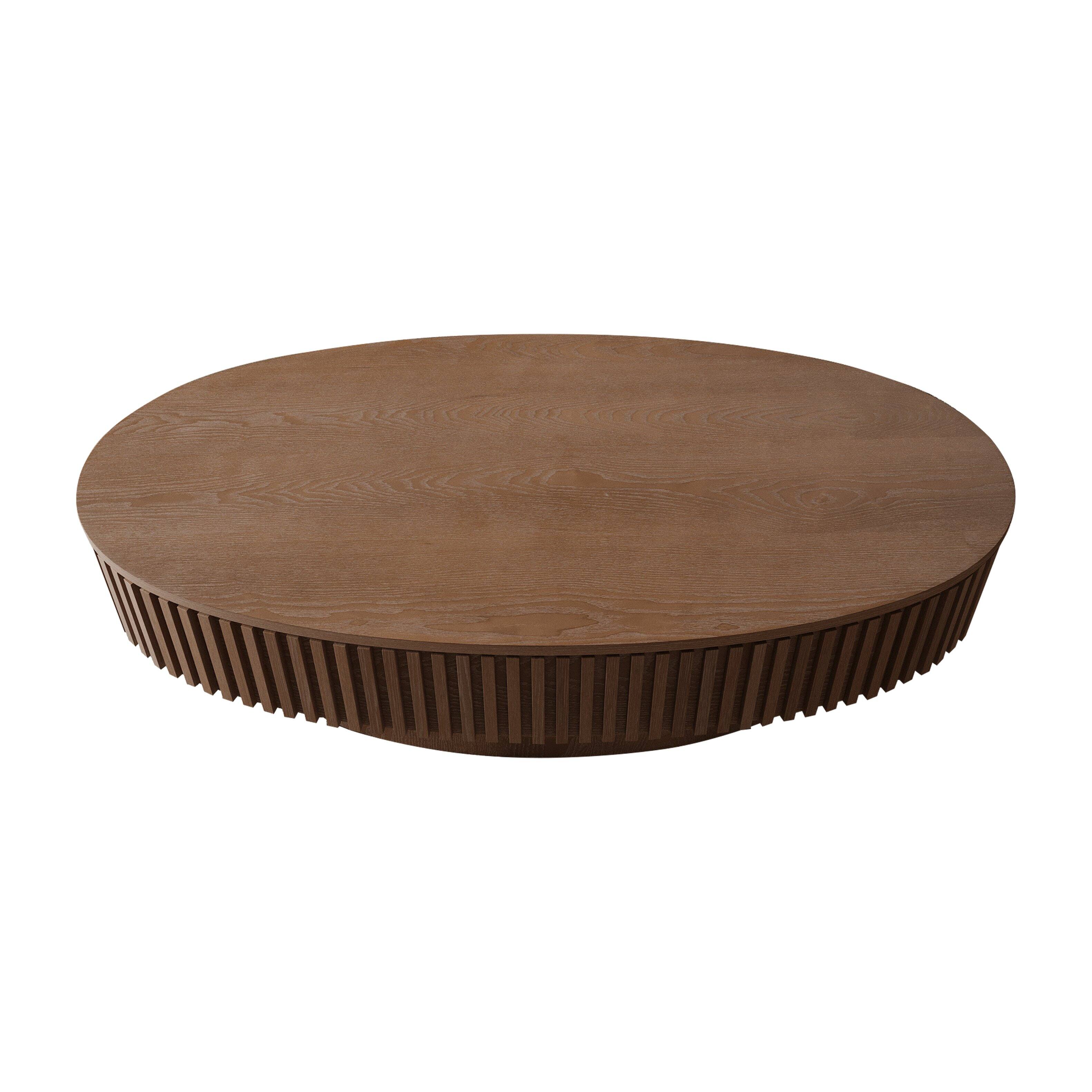Alt View 8. Loheer - Loheer 47 Inch Oval Coffee Table with Storage Walnut Wood Veneer Modern Center Table for Living Room - Walnut.