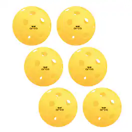 ORCA - Pickleballs Pi 26, Indoor 6 Pack, USAPA Official Size 26 Hole Ball for Gym Surfaces - Yellow