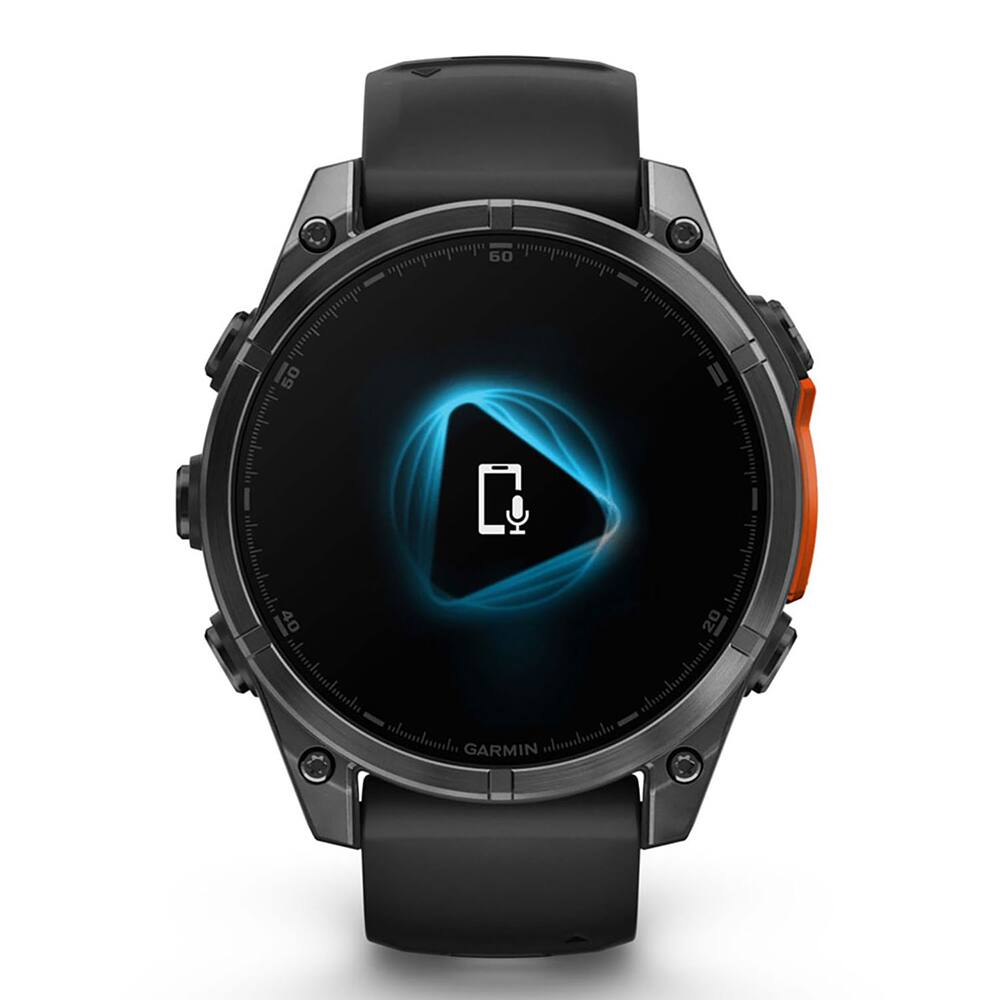 Alt View 5. Garmin - fēnix 8 AMOLED Sapphire GPS Smartwatch 47mm Fiber-reinforced polymer + 2-Year Extended Warranty Bundle - Slate Gray with Black Silicone Band.
