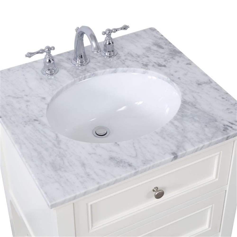 Alt View 4. Elegant Kitchen and Bath - 24 in. Single bathroom vanity set in White - White.