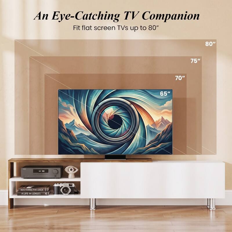 An Eye-Catching TV Companion  
Fit flat screen TVs up to 80"  
80"  
75"  
70"  
65"  
500  
MASTERING THE LEICA  
A LIFE IN LENSES
