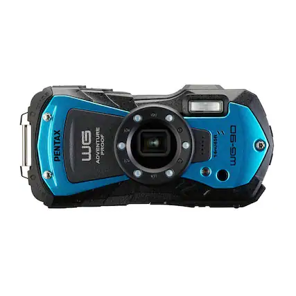 The text on the image reads: "PENTAX CWSN WG ADVENTURE PROOF ... 14m/45ft 06-9M."