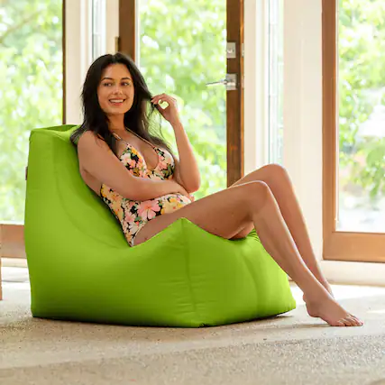Front. Jaxx - Jaxx Juniper Outdoor Bean Bag Patio Chair & Poolside Lounge, Lime Green - Lime.