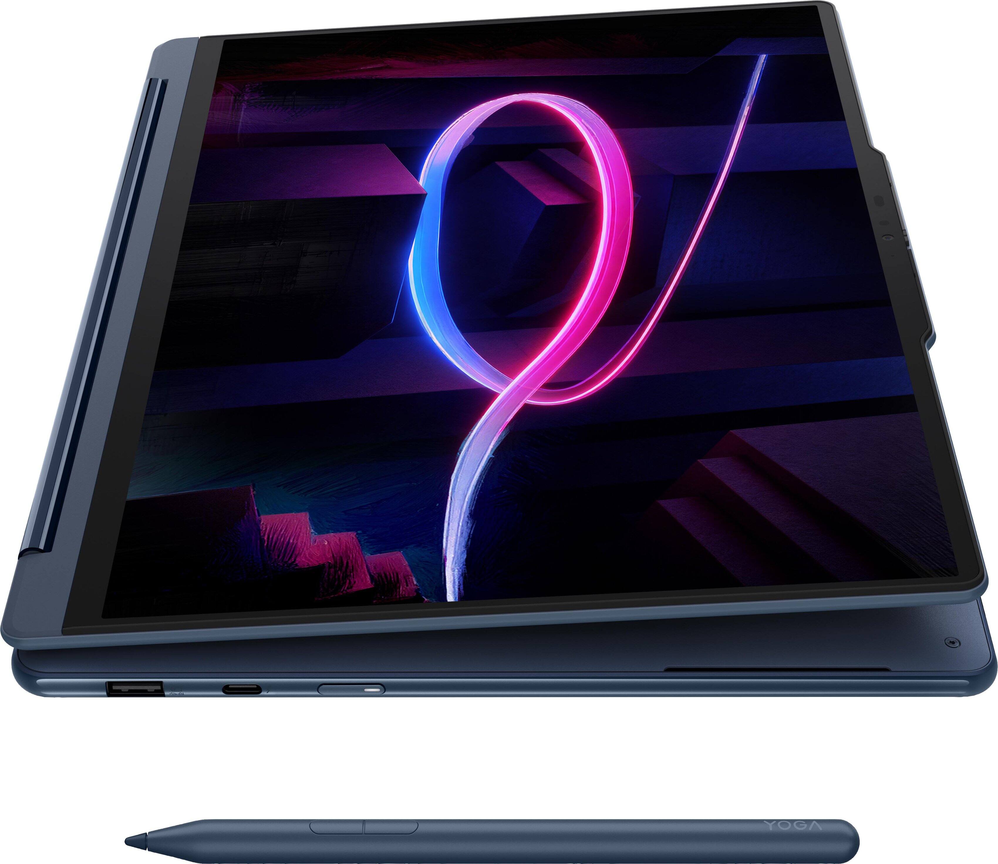 Alt View 21. Lenovo - Yoga 9i 2-in-1 Aura Edition 14" 3K OLED Touchscreen Laptop - Core Ultra 7 Processor 355 2026- 32GB Memory- 1TB Storage - Cosmic Blue.