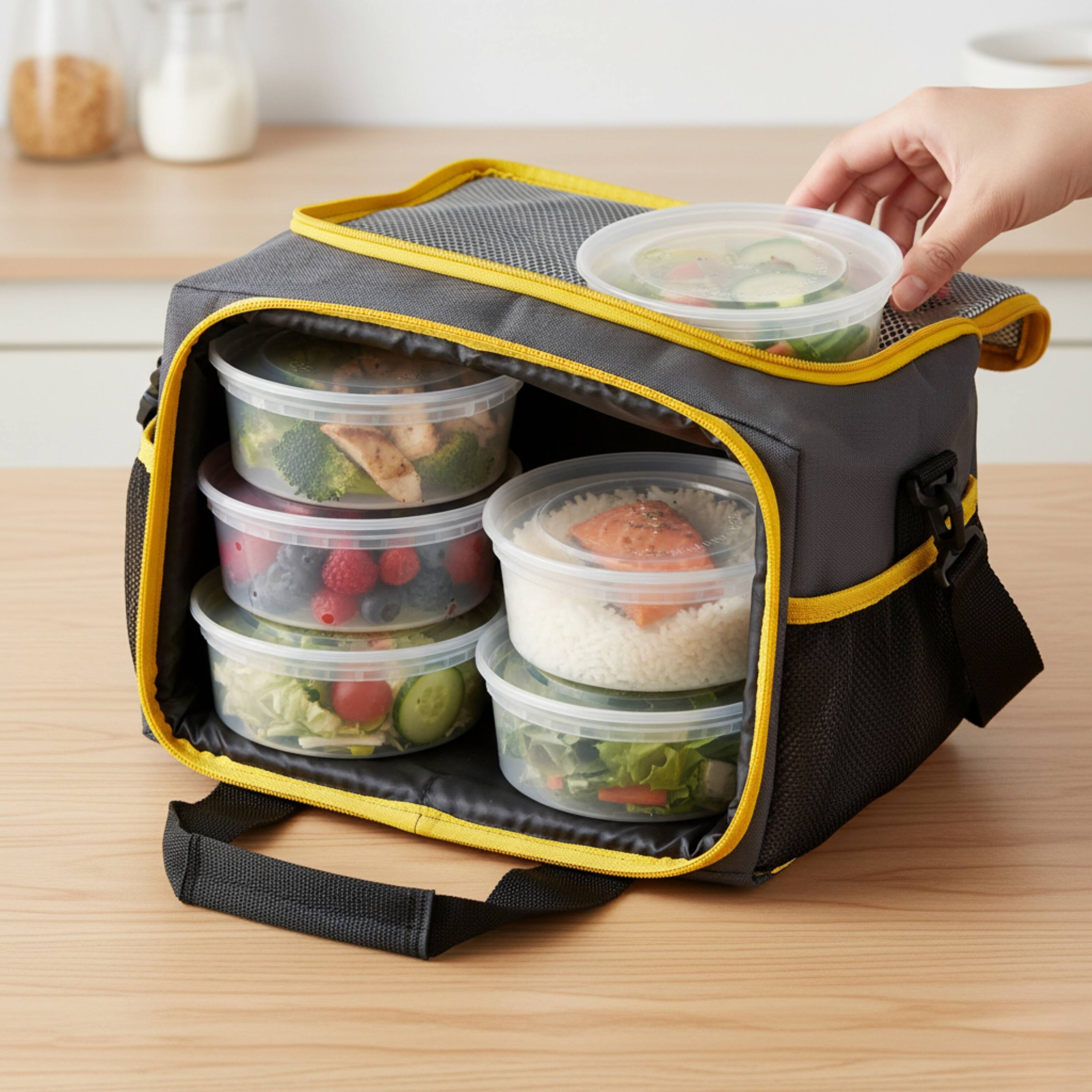 Alt View 5. Eco Harmony Products - Heavy Duty Deli Container, Regular (PP), 64oz, 120-Pack - Clear.