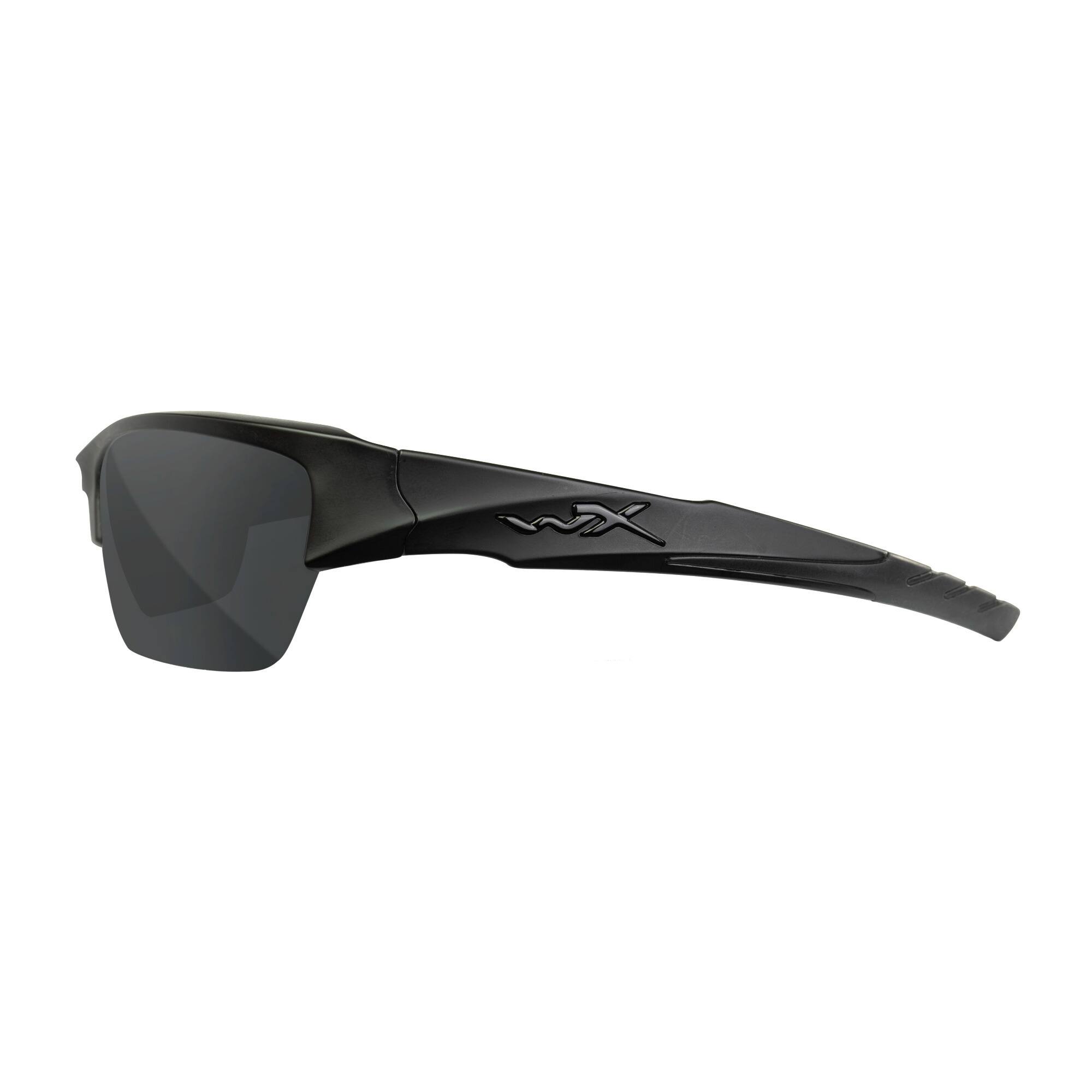Angle. Wiley X - Wiley X Changeable WX Valor Sunglasses (Smoke Gray, Clear Lens and Matte Black) - Gray.