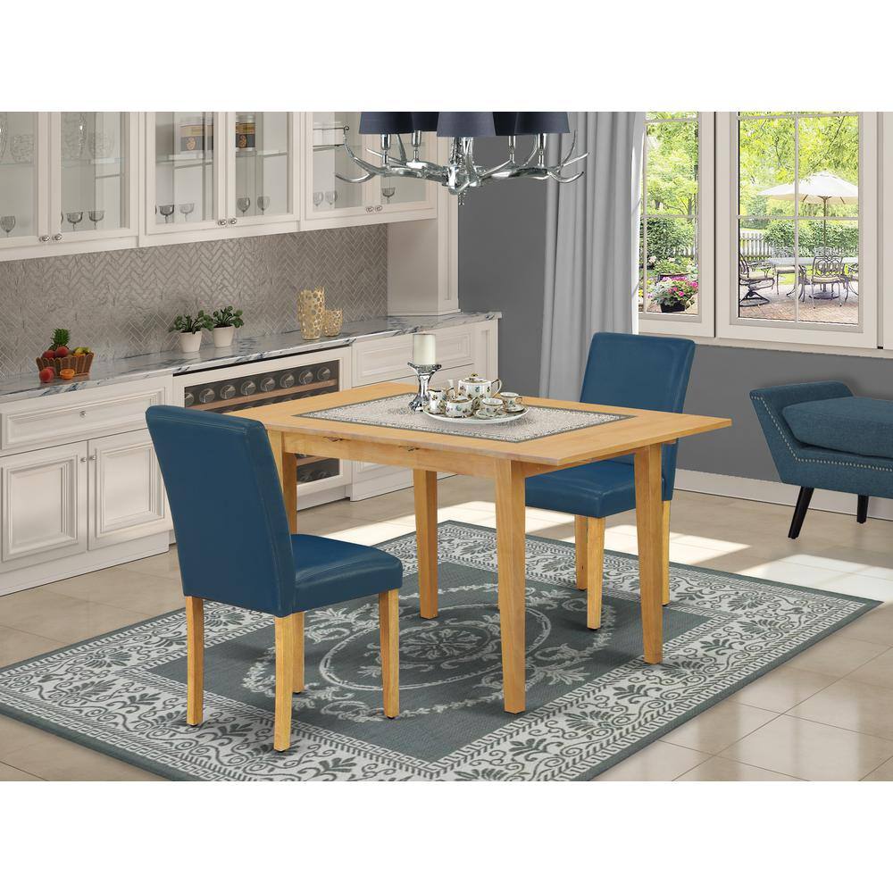Back. East West Furniture - Dining Room Set Oak - Brown.