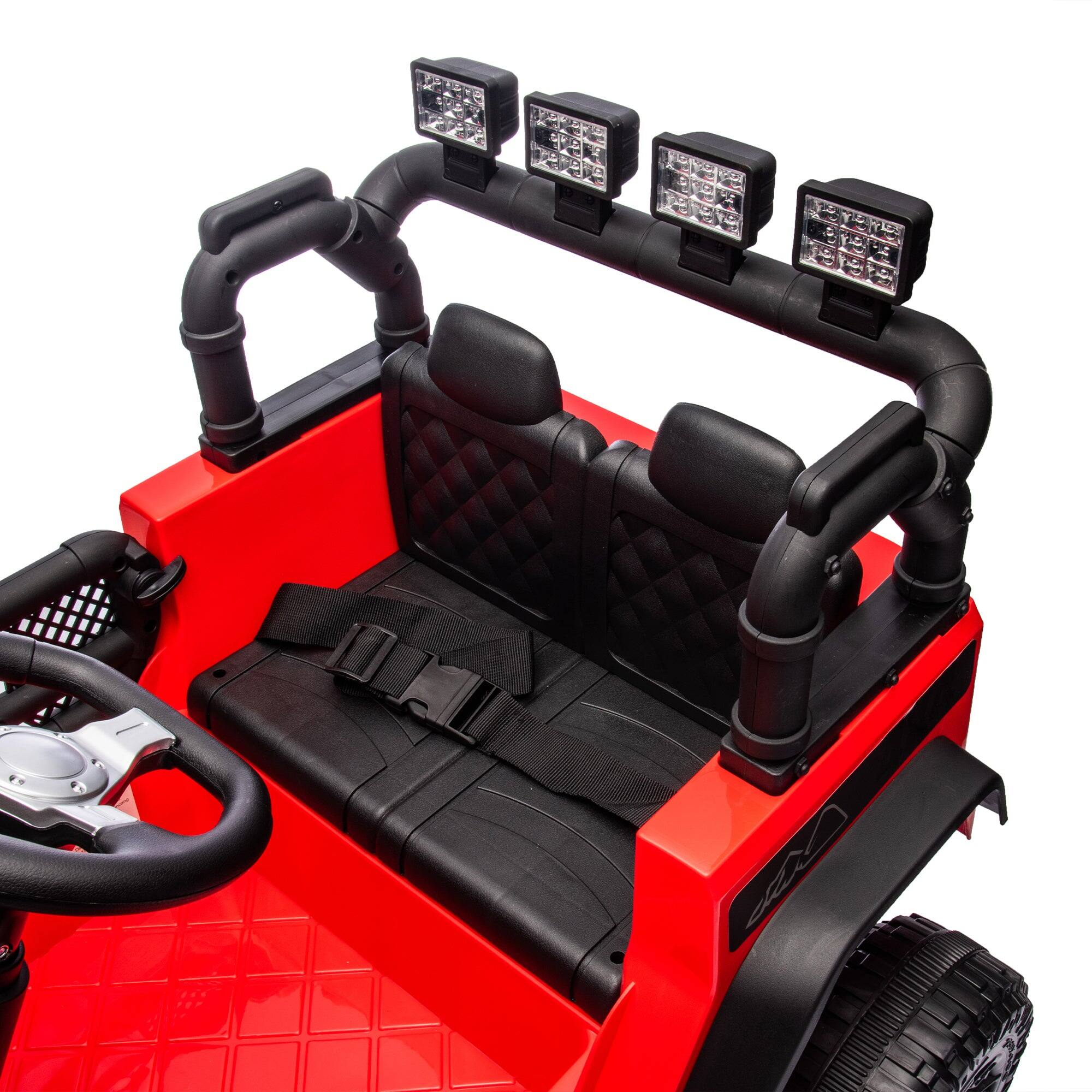 Alt View 4. Boyel Living - 3+ Red 24V Kids Ride On UTV with Parents Remote Control 4Wheel Shock Absorption - red.