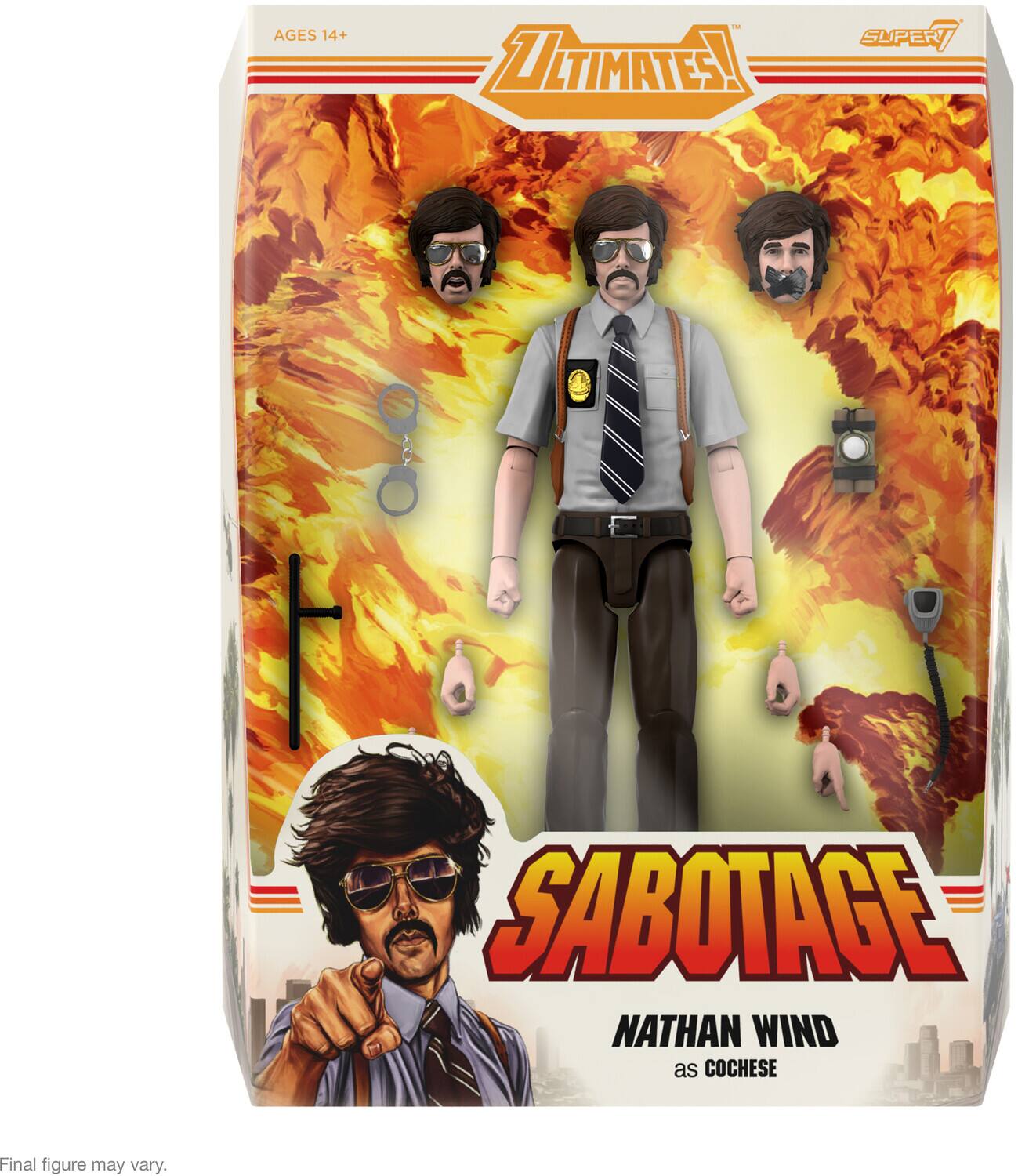 AGES 14+  
ULTIMATES!  
SUPER SABOTAGE  
NATHAN WIND as COCHISE  
Final figure may vary.
