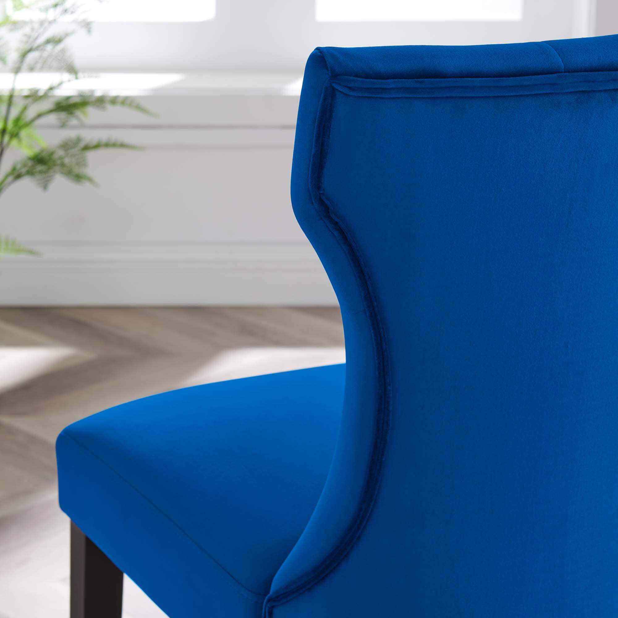 Back. Modway - Silhouette Performance Velvet Dining Chairs Set of 2 by Modway - Navy.