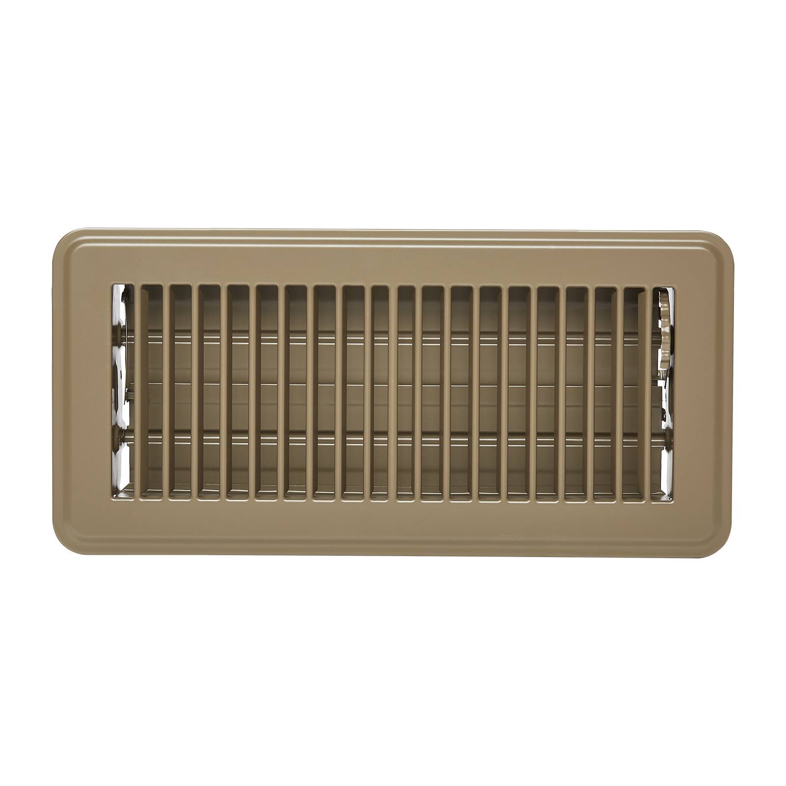 Alt View 5. VEVOR - 4 x 10 Inch Floor Registers,6-Pack Vent Grilles, HVAC Heavy-Duty Walkable Iron Floor Vents, Easily Adjustable Rust-Proof - Brown.
