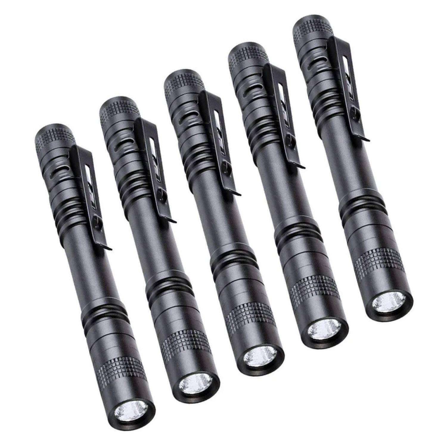 Stock Preferred - 5-Pack LED Mini Pen Flashlights, Pocket Torch, Waterproof & Portable