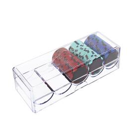 GSE Games & Sports Expert - Casino Grade Poker Chip Tray Rack with Cover for Standard Size Chips, Holds 100 Chips (Single)