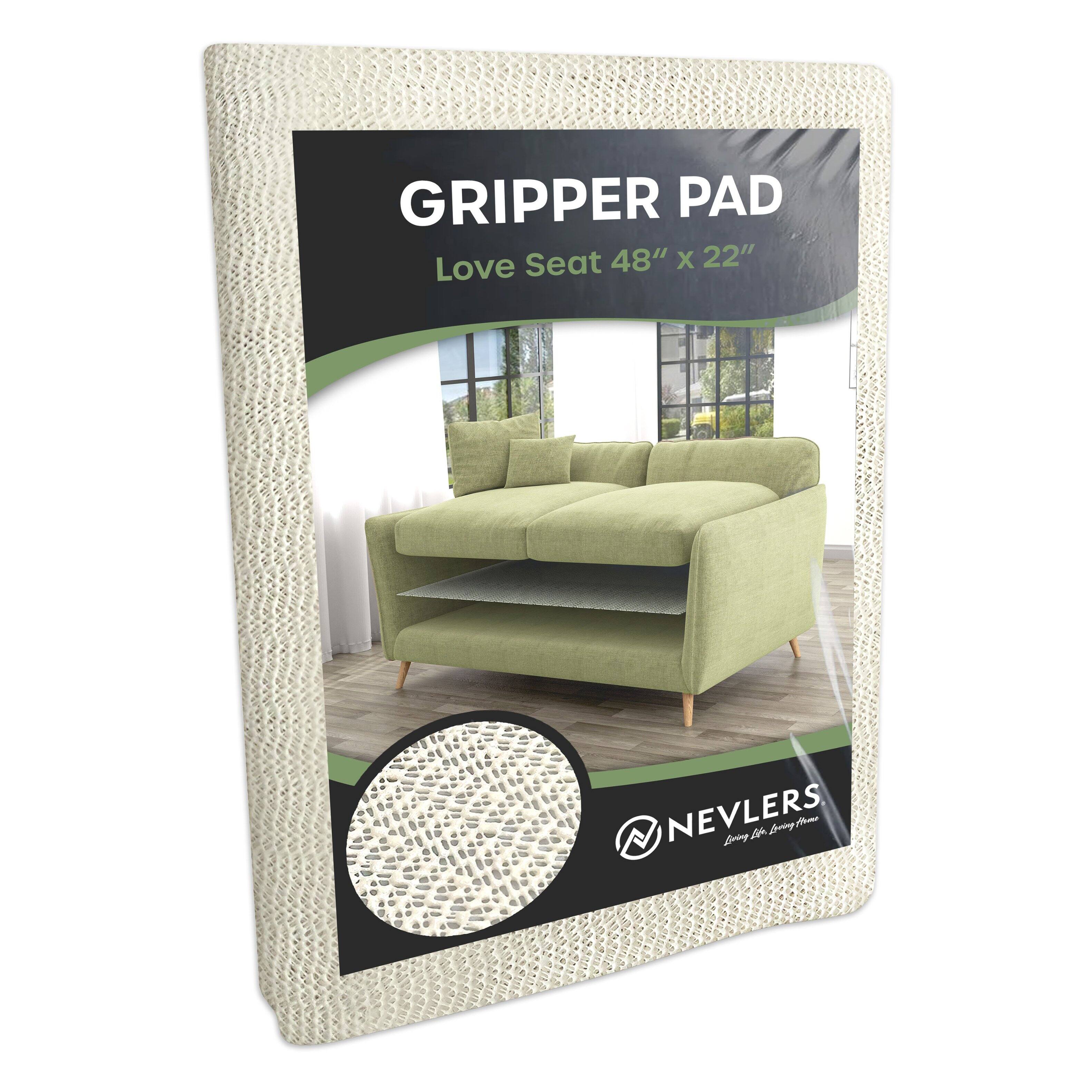 Nevlers - Loveseat Non Slip Cushion Gripper Pad (48 in. x 22 in.) - White