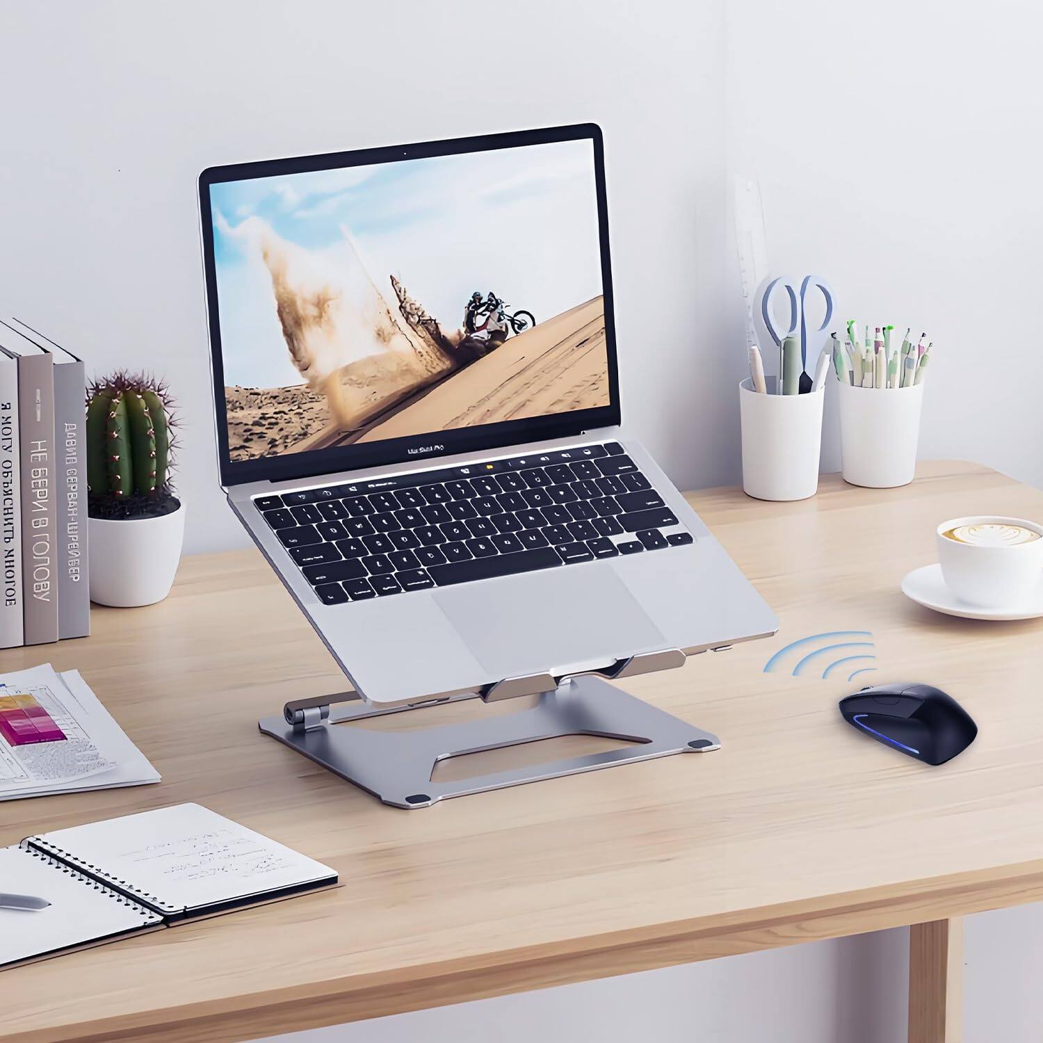 Alt View 3. Cozy Serene - Wireless Mouse  2.4g Vertical Ergo 800/1200/1600 Adjustable Dpi 6 Buttons For Laptop/macbook/pc/desktop-black - Default.