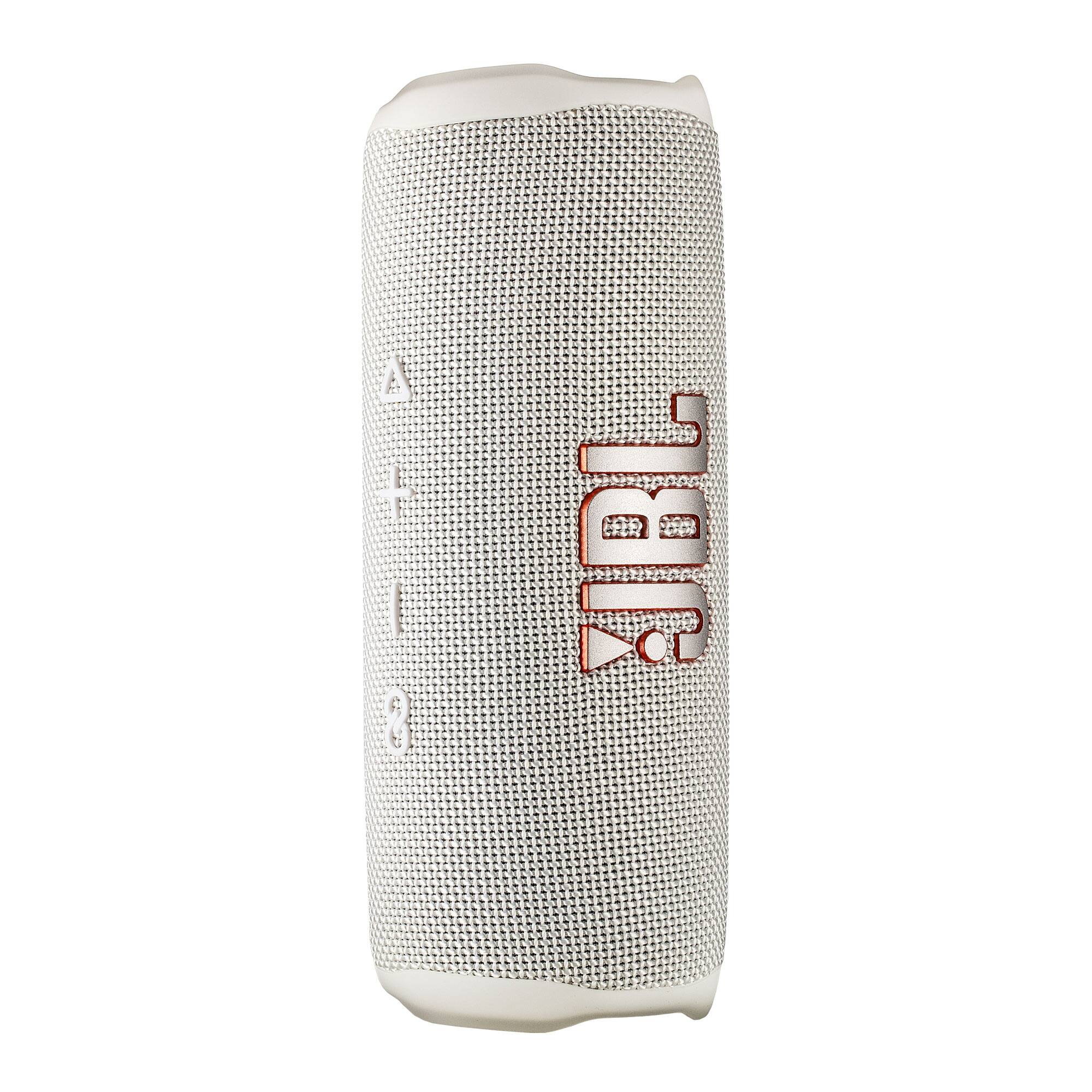 Alt View 1. JBL - JBL Flip 6 Portable Bluetooth Speaker, deep bass, IPX7 waterproof, for home with Travel Case - White.