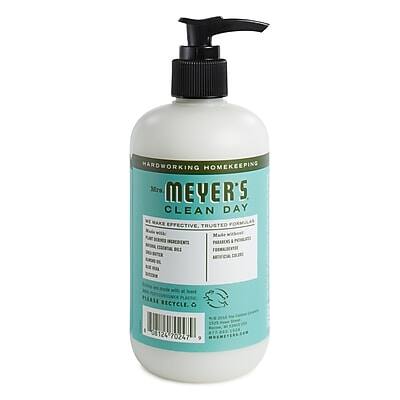 HARDWORKING HOMEKEEPING  
Mrs. MEYER'S  
CLEAN DAY  
MAKE EFFECTIVE. TRUSTED FORMULAS.  

MADE WITH ESSENTIAL OILS  
CLEANING FORMULA  
FOR KITCHEN & BATH  
MADE WITHOUT:  
PARABENS, PHENOXYETHANOL,  
SULFATES, PHOSPHATES,  
GLYCOLS, DYES  

RECYCLE ME  
PLEASE RECYCLE  

12 FL OZ (355 mL)  
124 70247 9