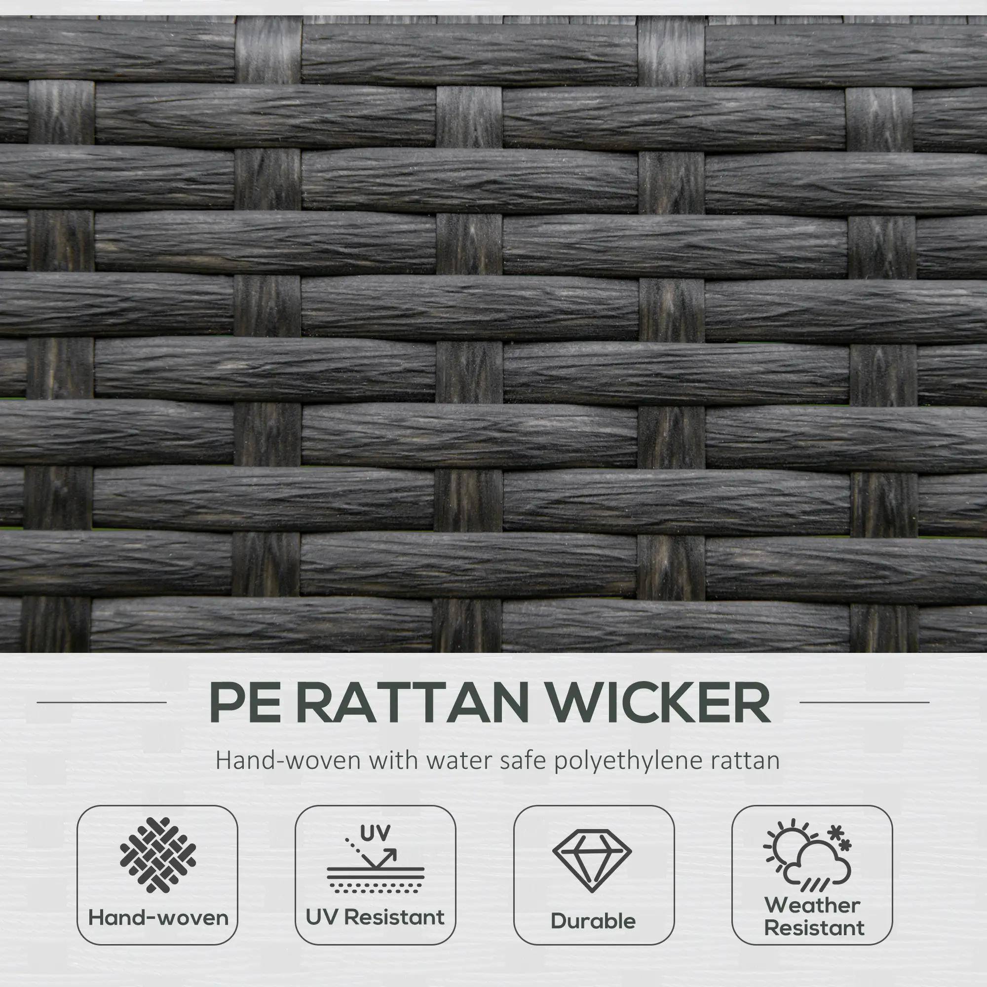 PE RATTAN WICKER  
Hand-woven with water safe polyethylene rattan  

- Hand-woven  
- UV Resistant  
- Durable  
- Weather Resistant
