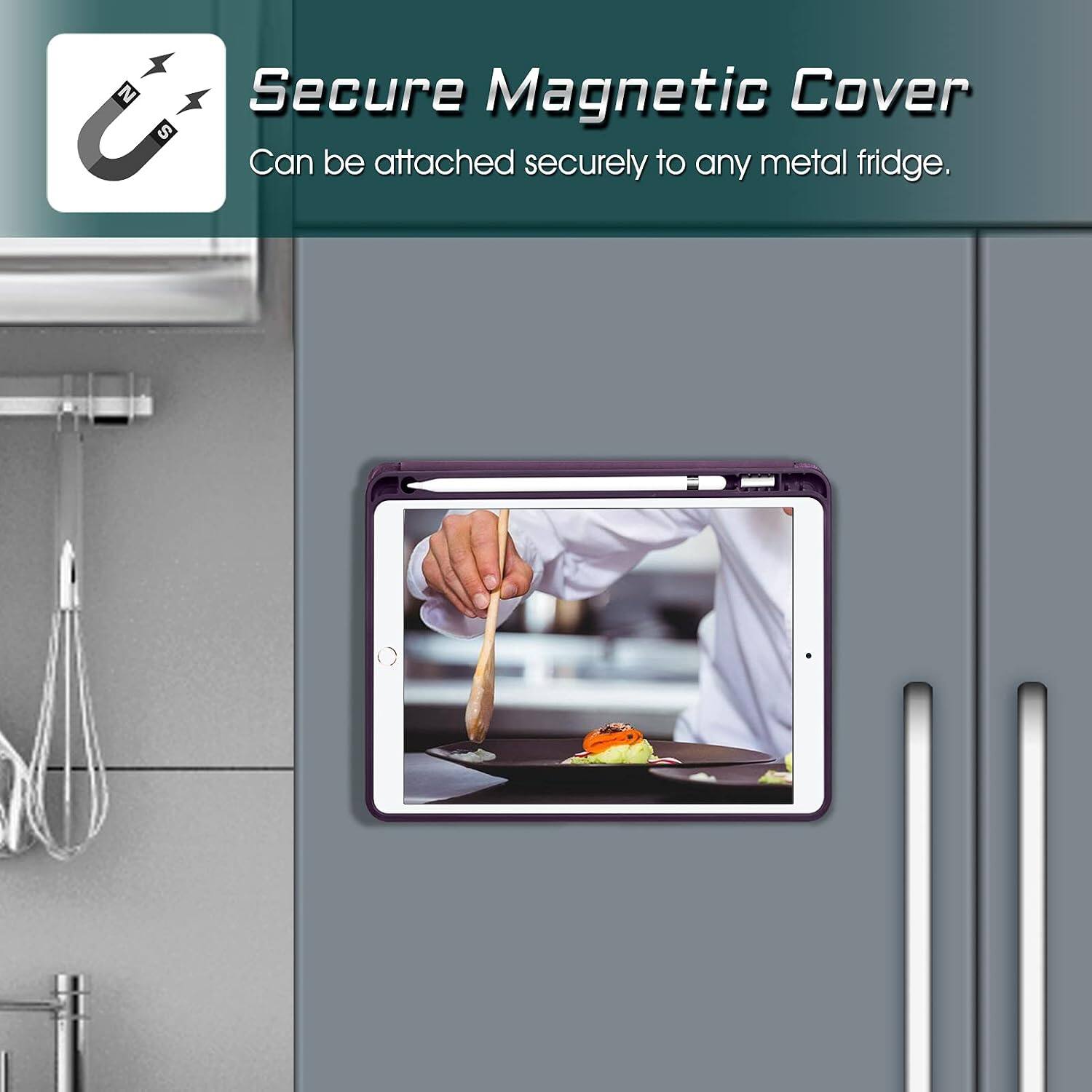 Secure Magnetic Cover  
Can be attached securely to any metal fridge.