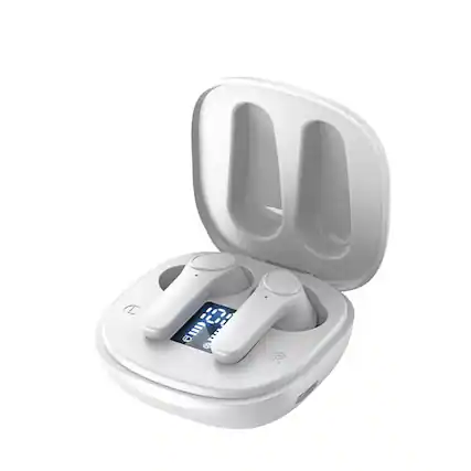 Front. Stock Preferred - Wireless Bluetooth 5.3 Translation Earbuds with Charging Case - White.