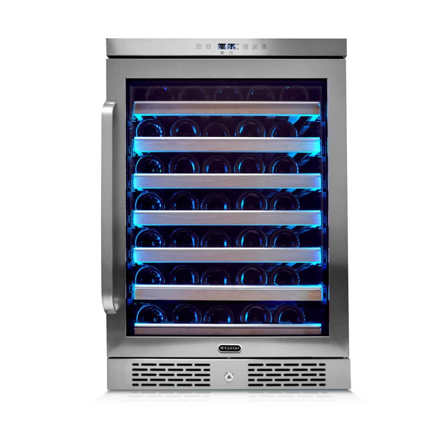 Front Zoom. Whynter - Elite Spectrum Lightshow 54 Bottle 24 inch Built-in Wine Refrigerator - Stainless Steel.