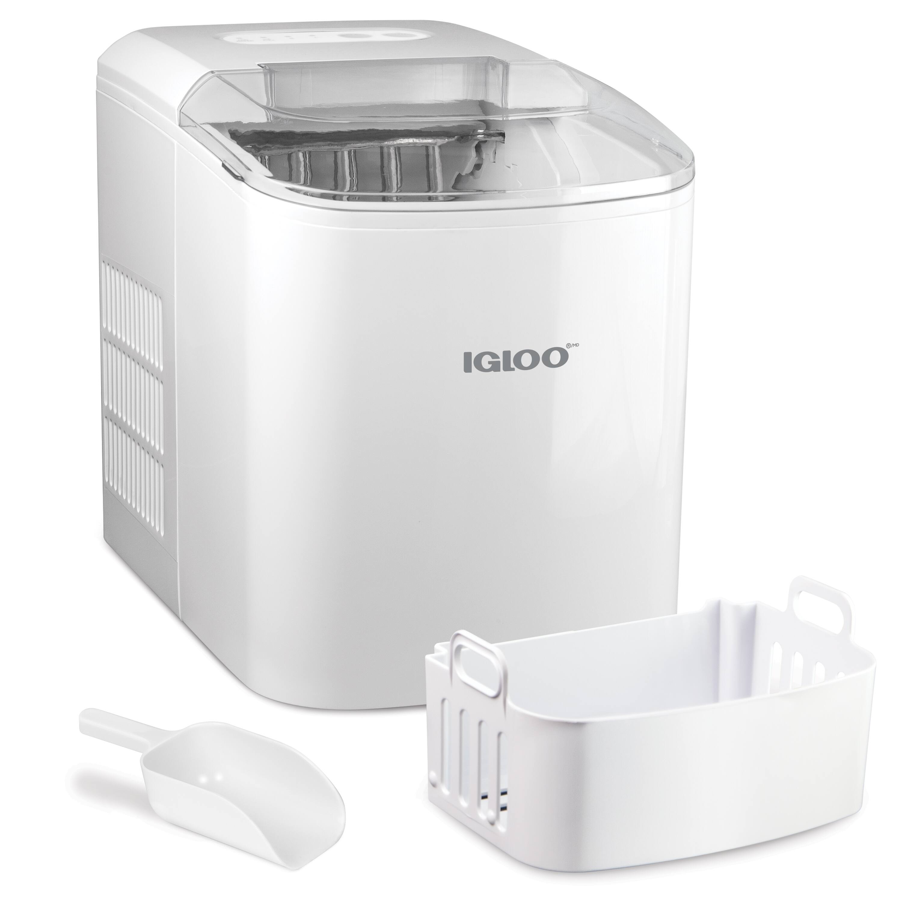 Angle. Igloo - 26-Pound Automatic Portable Countertop Ice Maker Machine - White.