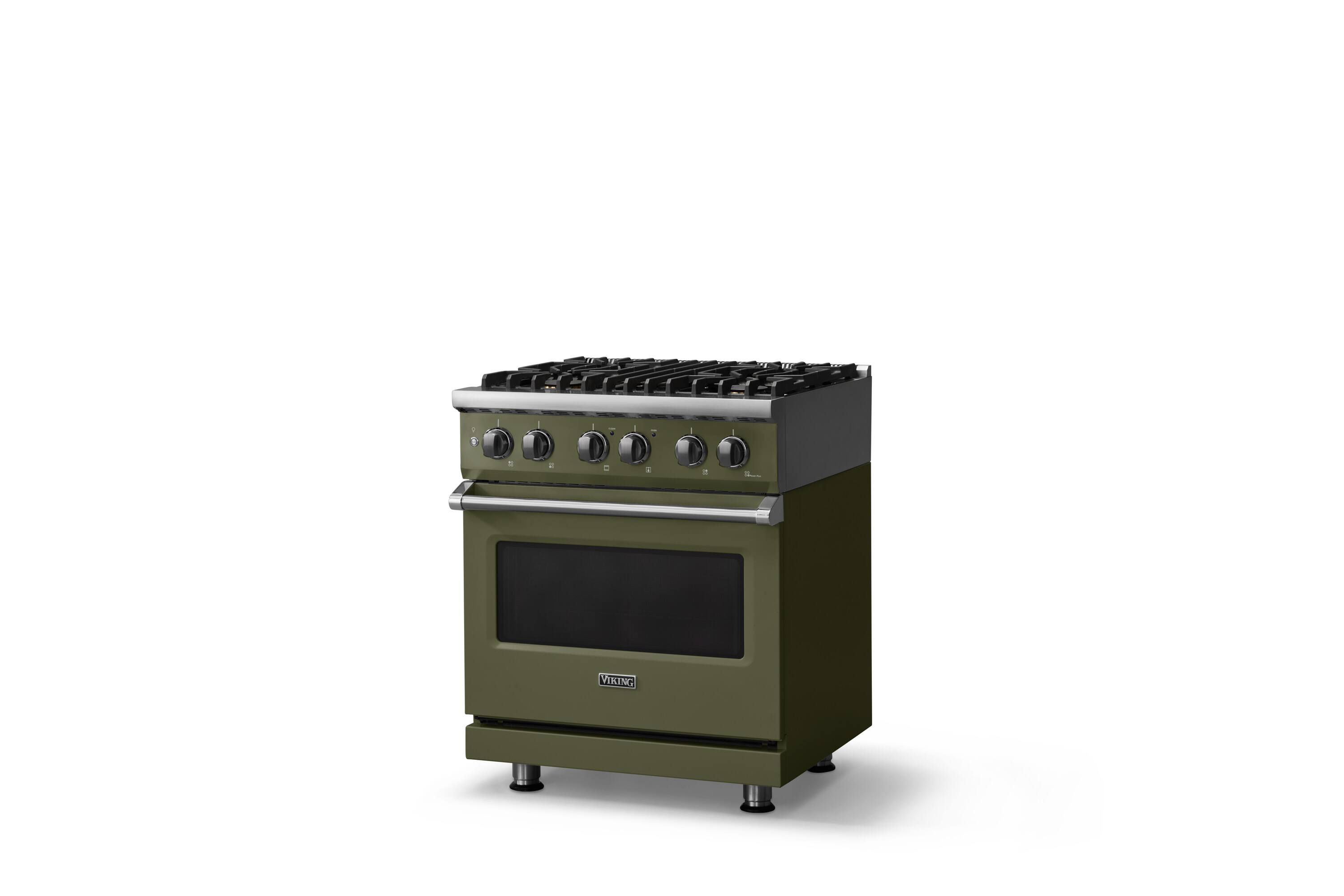 Angle. Viking - 30 in. Wide 4 Burner Pro 5 Series 4.7 Cu. Ft. Freestanding Sealed Dual Fuel Convection Range - Martini - Martini.