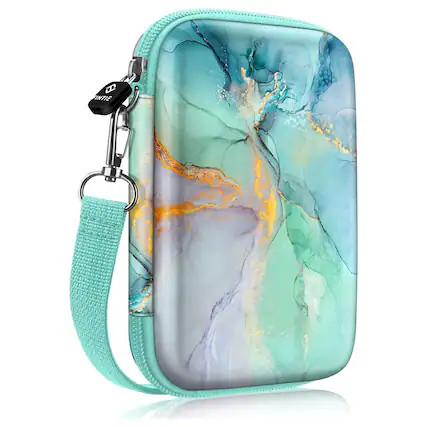Front. Kitcheniva - Hard Shell Case for Fujifilm Instax Mini Link Printer Durable Storage Bag Emerald Marble - Emerald Marble.