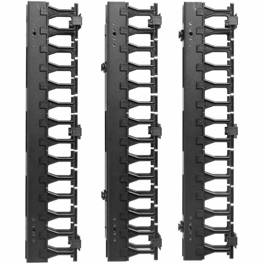 Alt View 7. Tripp Lite - Tripp Lite by Eaton SmartRack 3-in. (7.62 cm) Wide High Capacity Vertical Cable Manager - Double finger duct - Cable - Black.