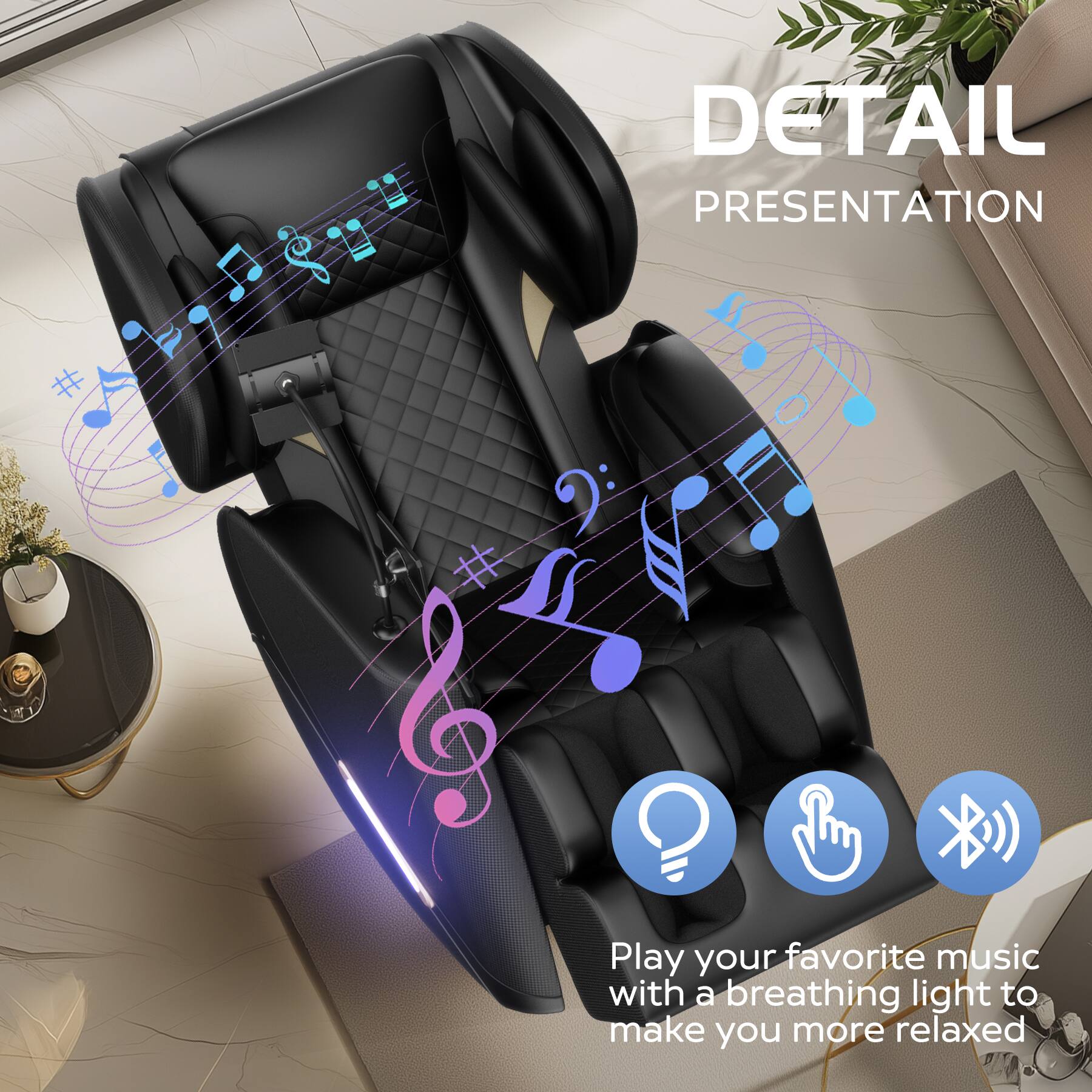 DETAIL PRESENTATION

Play your favorite music with a breathing light to make you more relaxed