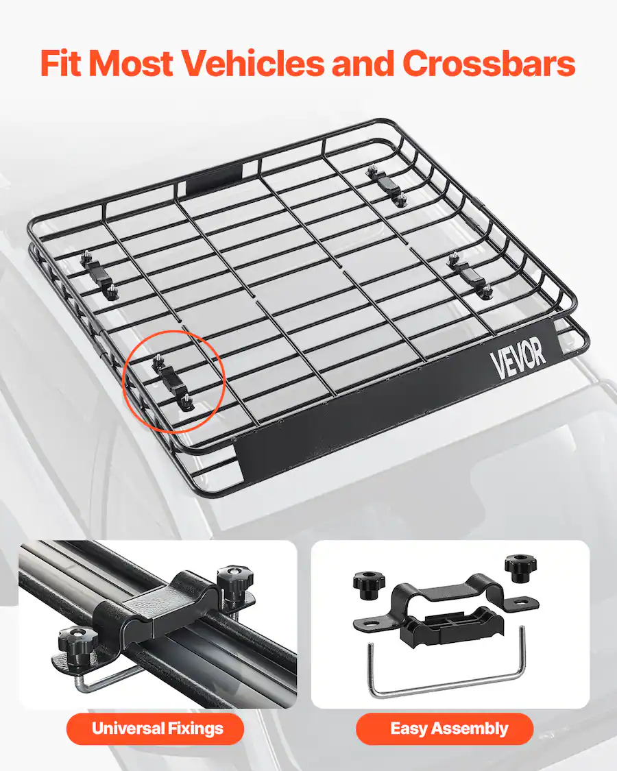Pvc Car Rack VEVOR Roof Rack Cargo Carrier, 43 x 50 x 4.1 in, Universal Rooftop ...