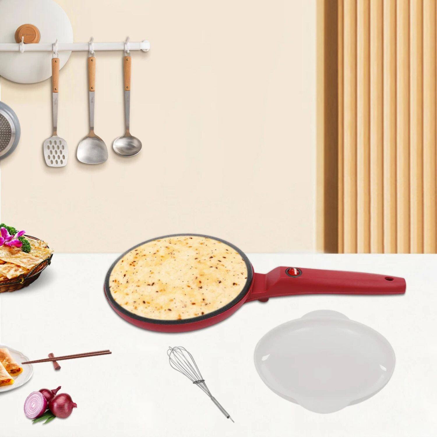 Alt View 1. Home Collection - Electric Crepe Maker Non Stick Pancake Pan Frying Griddle Baking Machine - Black.