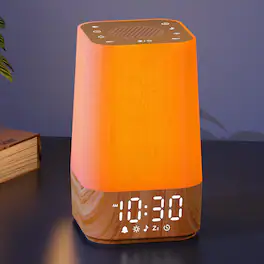 Dazzed Corner - Sunrise Alarm Clock with Noise Machine, Digital Wake-Up Light - Wood Grain
