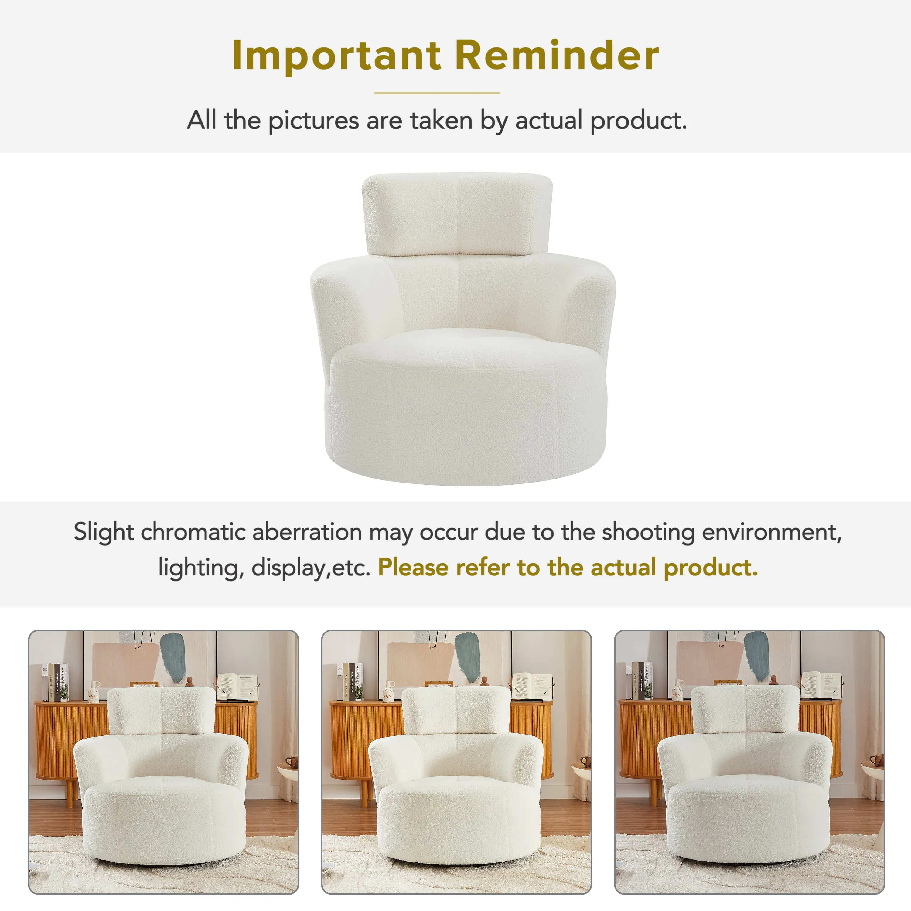 Important Reminder

All the pictures are taken by actual product.

Slight chromatic aberration may occur due to the shooting environment, lighting, display, etc. Please refer to the actual product.