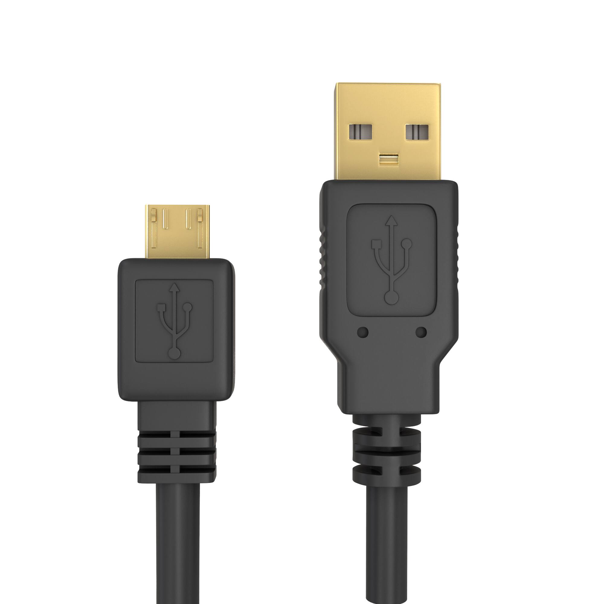 Back. Cmple.com - Cmple - Micro USB Cable 6ft Micro USB Charging Cable Data Sync USB to USB Cable Male to Male - Black.
