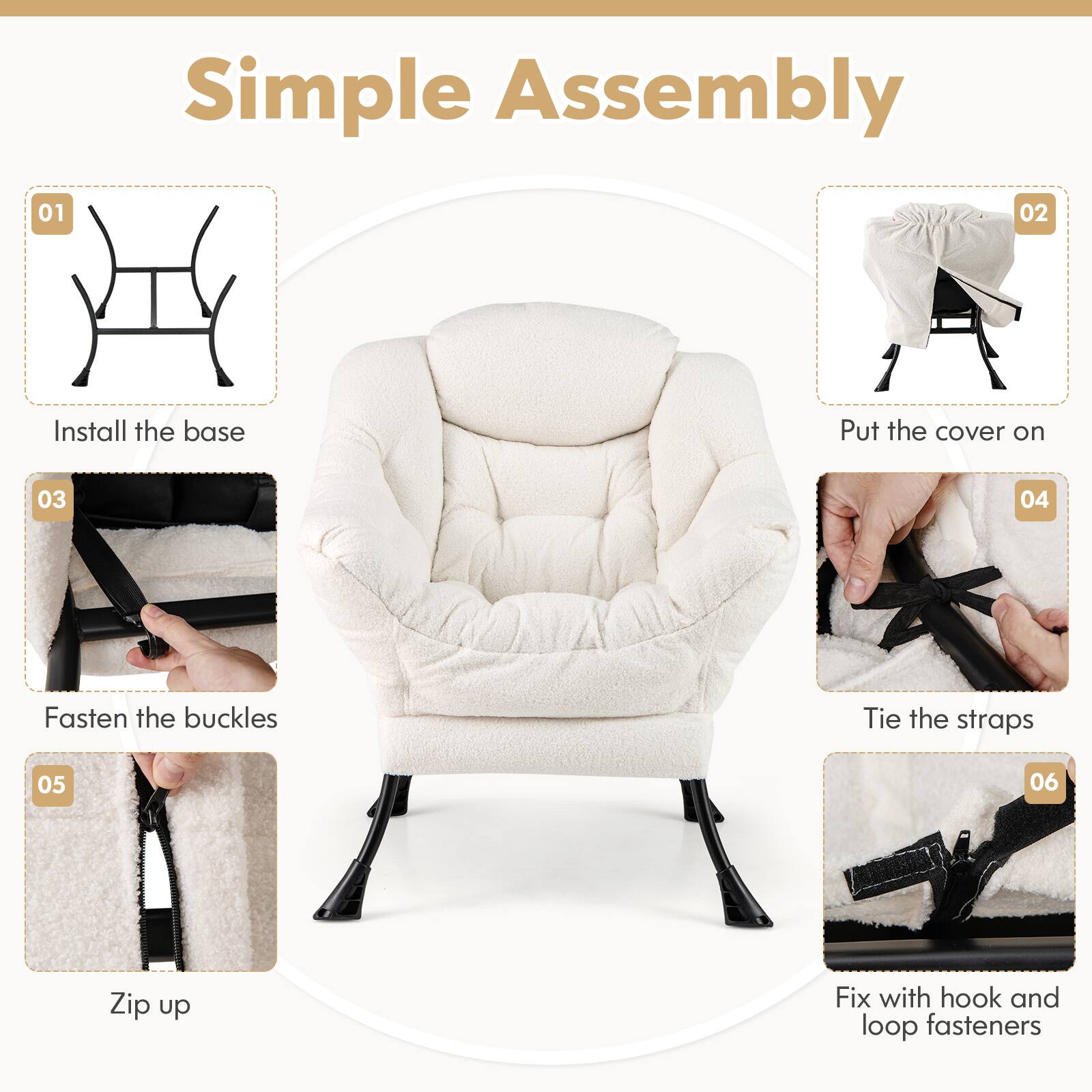 Simple Assembly

01 Install the base
02 Put the cover on
03 Fasten the buckles
04 Tie the straps
05 Zip up
06 Fix with hook and loop fasteners