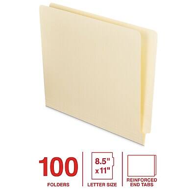 100 FOLDERS  
8.5" x 11" LETTER SIZE  
REINFORCED END TABS