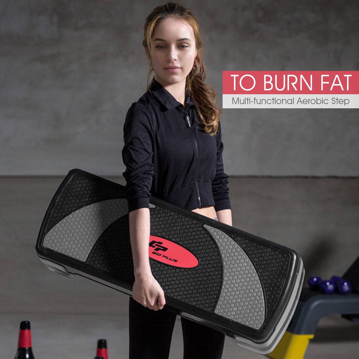 The text on the image reads "To Burn Fat Multi-functional Aerobic Step G G0 PLUS."