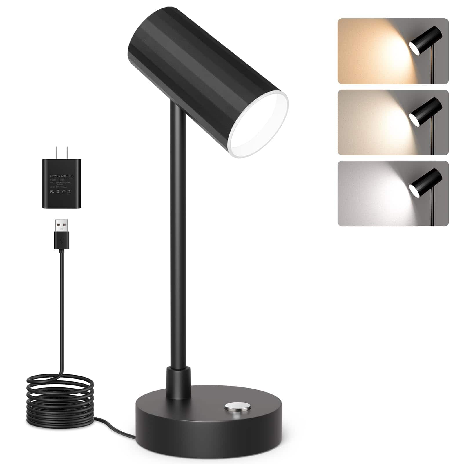 Dazzed Corner - Adjustable LED Desk Lamp, Dimmable Brightness, 3 Color Modes, Eye-Caring