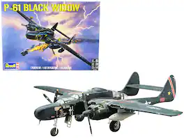 Level 5 Model Kit P-61 Widow Fighter Plane 1/48 Scale Model by Revell - Black