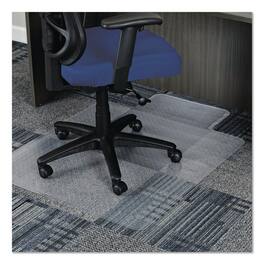 Alera - Studded Chair Mat for Flat to Low Pile Carpeted Floors, Rectangular with Lip, Beveled Edges, 36" x 48" - Clear