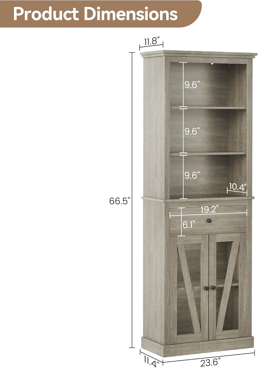 Product Dimensions: 11.8" x 9.6" x 9.6" x 66.5" x 9.6" x 10.4" x 19.2" x 6.1" x 11.4" x 4" x 23.6"