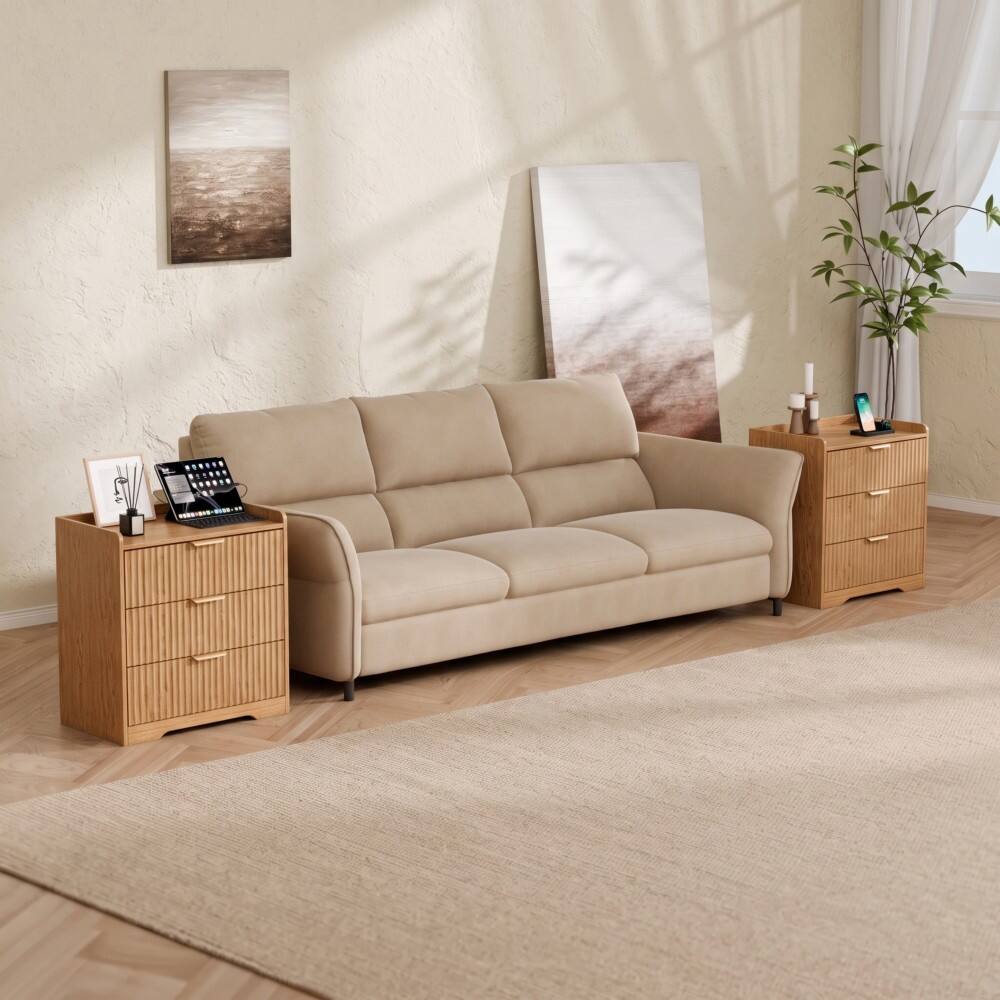 Alt View 5. Furnulem - Dresser Standard Dresser for Bedroom Large Wood Storage Dressers of Drawers Modern Organizer Cabinet - 3 Drawers.
