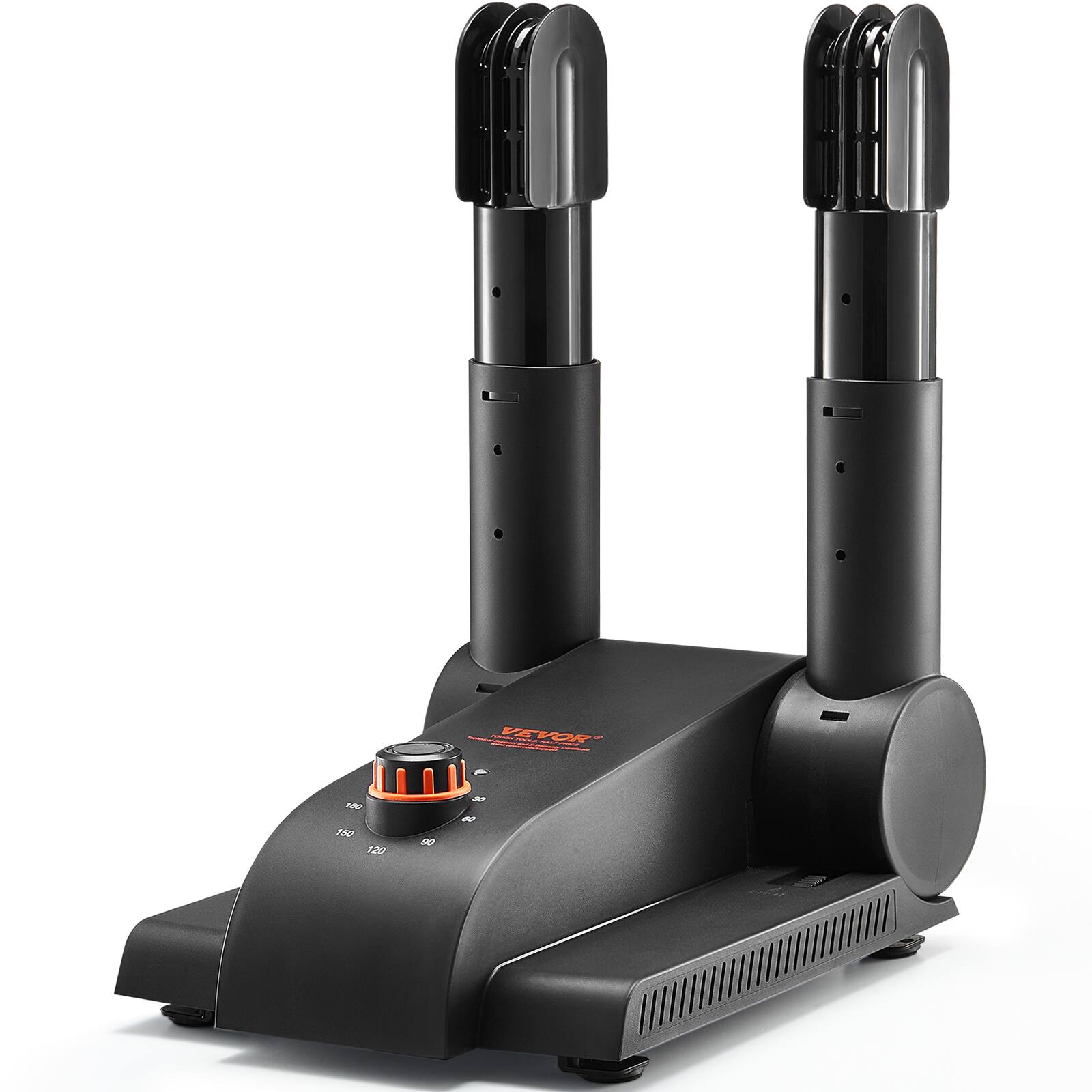 VEVOR - 180° Foldable 2 Tubes Shoe Dryer, Portable Boot Dryer with Timer, Boot Warmers/Dryer with Heat Blower & PP - Black,Orange