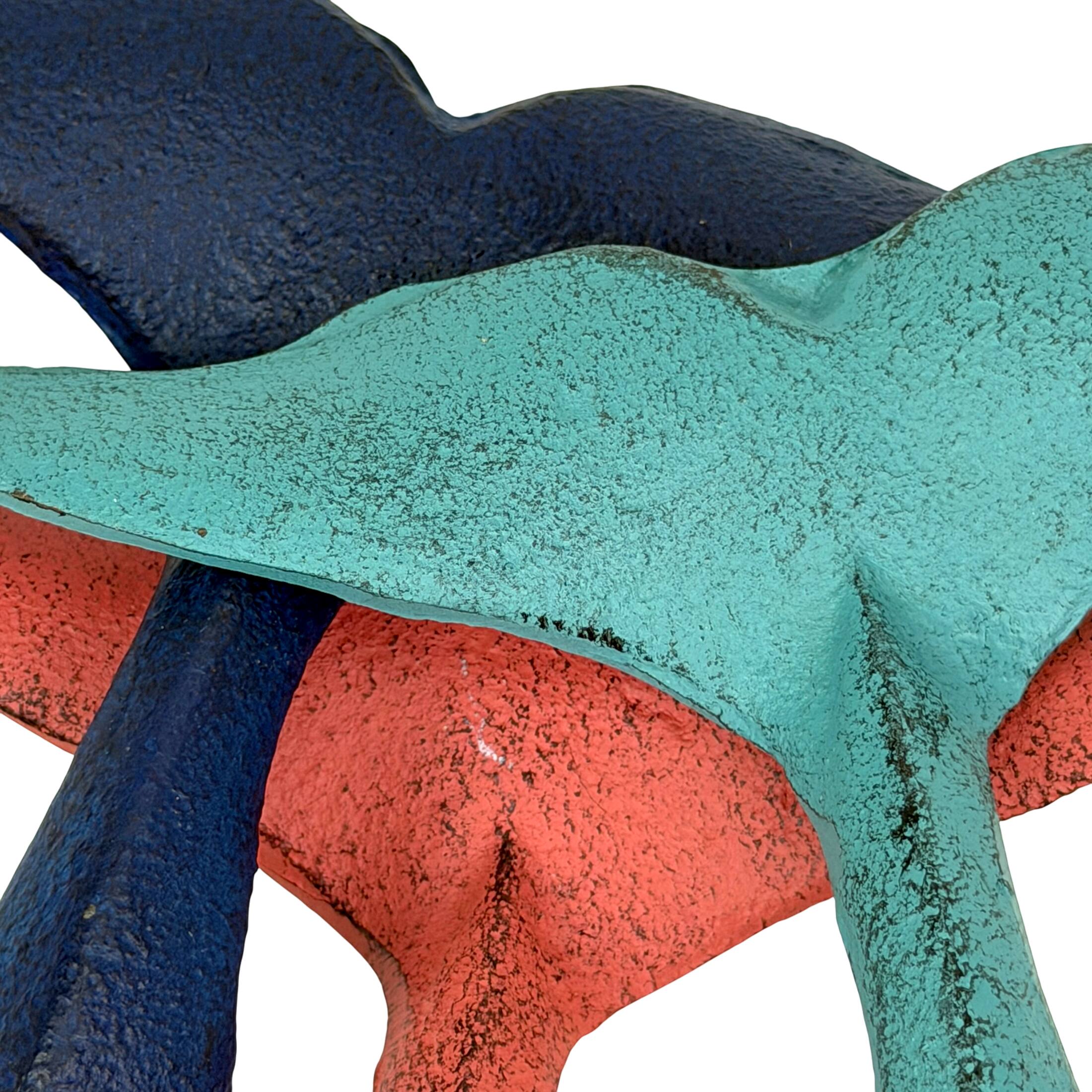 Alt View 7. Zeckos - Set of 3 Cast Iron Whale Tail Wall Hooks Coastal Nautical Distressed 5 Inch - Multicolored.