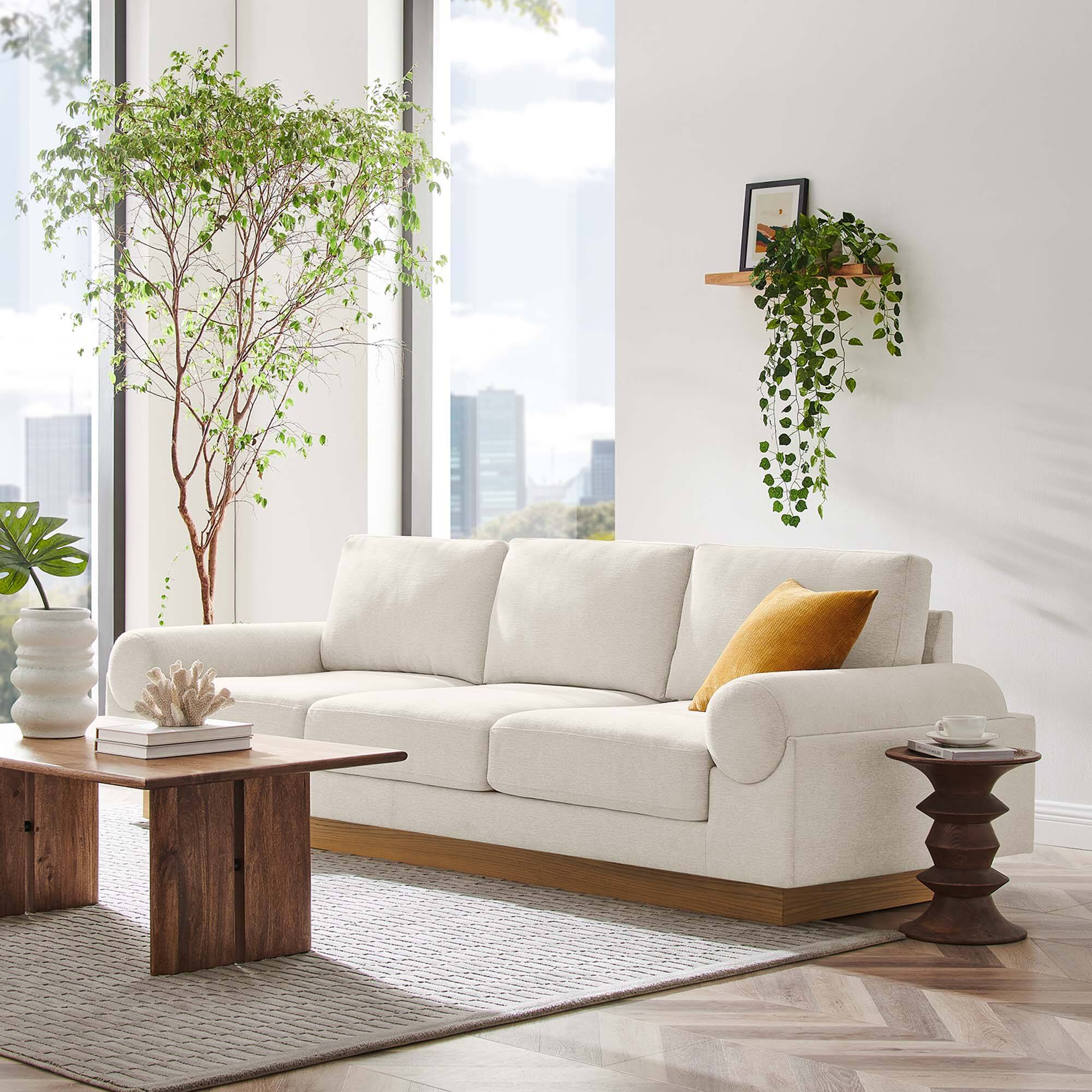 Alt View 4. Modway - Oasis Upholstered Fabric Sofa by Modway - White.