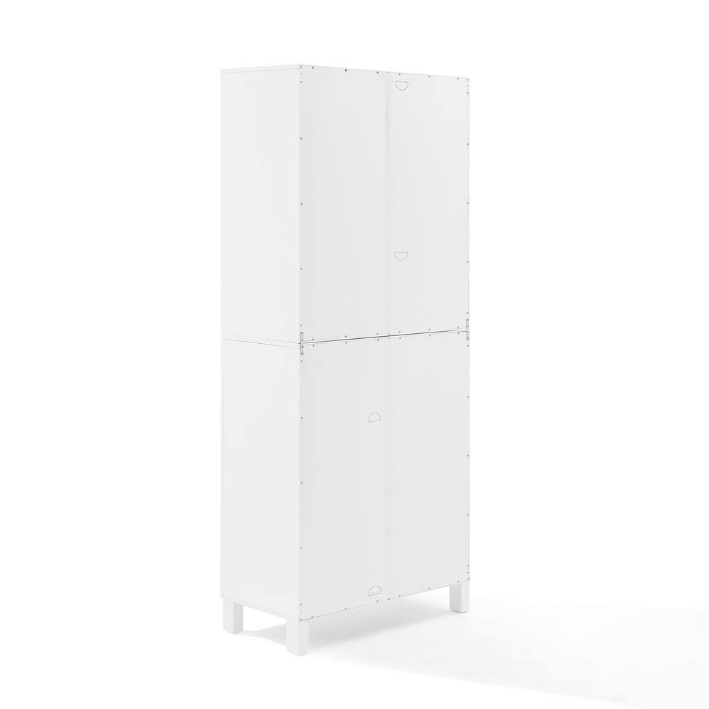 Alt View 1. Crosley Furniture - Cassai Tall Kitchen Storage Pantry - 2 Stackable Pantries - White.