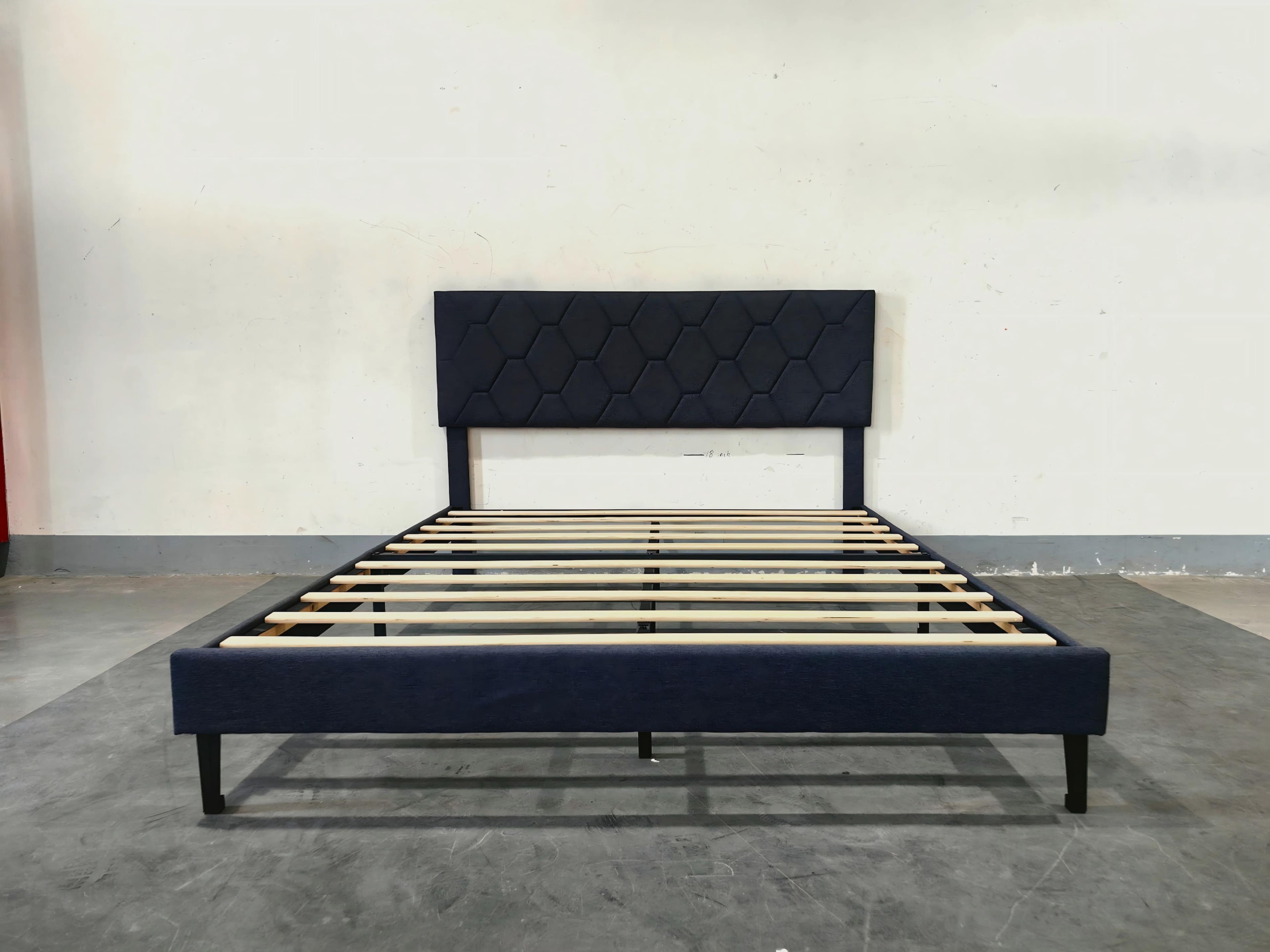 GARVEE - Queen Size Diagonal Grid Soft Bed, Comfortable Upholstered Mattress, No Box Spring - Pink